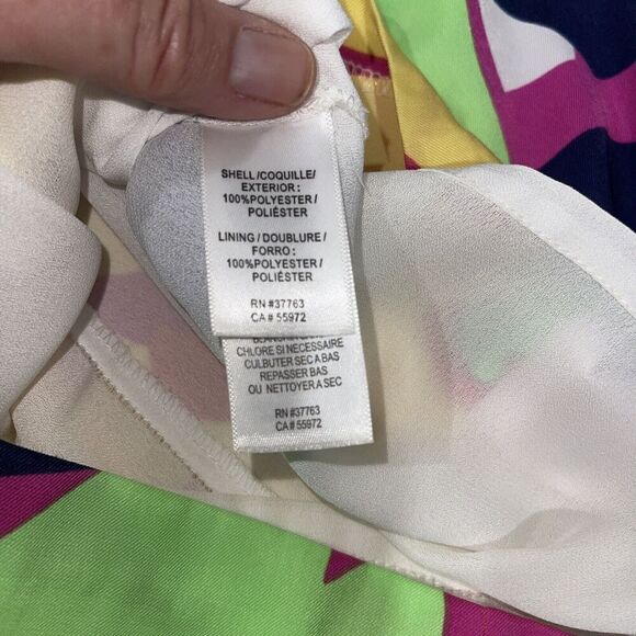 Laundry by Shelli Segal Womens Cap Sleeve Shift Dress Size 8 Floral Hawaii Happy - Picture 10 of 11